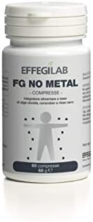 Effegilab FG NO METAL integratore depurativo DETOX - 60 compresse | CON Alga Clorella, Coriandolo e Ribes Nero