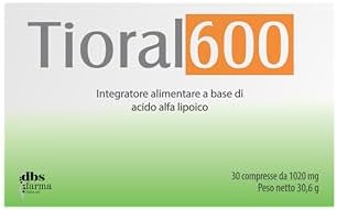 TIORAL 600| ACIDO ALFA LIPOICO 600 MG| INTEGRATORE ALIMENTARE PER LA FUNZIONALITA' DEL SISTEMA NERVOSO| 30 COMPRESSE|NOTIFICATO AL MINISTERO DELLA SALUTE ITALIANO