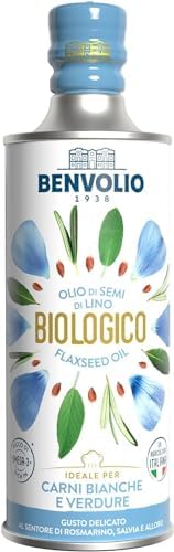 BENVOLIO - Olio di Semi di Lino Biologico | 4 x 500 ml (2 Litri) | Ricco di Omega 3 & Antiossidanti | Alimentare & Cura dei Capelli | Anti-Crespo per Capelli Ricci | Omega 3 Cani | Flaxseed Oil (4)