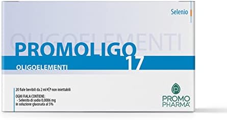 Promoligo 17 - Selenio - Oligoelementi Essenziali - Selenio, antiossidante per il sistema immunitario - senza glutine - 20 fiale da 2 ml