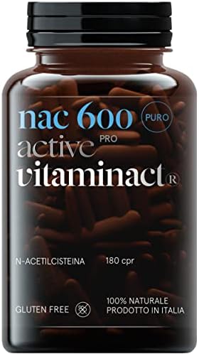 Nac N-Acetil-Cisteina 600mg Puro – 180 Compresse – L’unico a Norma Di Legge In ITALIA – Trattamento 6 Mesi – Prodotto In Italia - Funzionalità Delle Vie Respiratorie - Difese Immunitarie