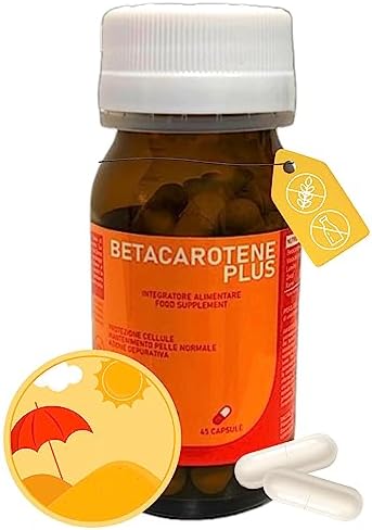 ALGILIFE Betacarotene Plus | Integratore Melanina a base di Betacarotene per Abbronzatura forte, Sostegno della Pelle e Salute della Vista | Azione Antiossidante (45 capsule, scorta 45 giorni)