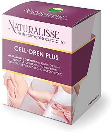 Naturalisse Integratore Cellulite Cell Dren Plus - 60 Compresse | Integratori Pelle | Integratori Cellulite Con Effetto Anti-ossidante | Integratori Con Estratti Naturali Per La Cura Della Pelle