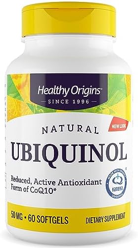 Healthy Origins, Natural Ubiquinol, 50 mg, 60 Capsule molli, Testato in Laboratorio, Coenzima Q10, Senza Glutine, Senza Soia, non OGM