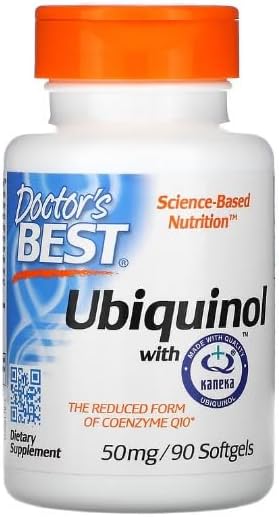 Doctor's Best Ubiquinol 50 mg con Kaneka QH antiossidante CoQ10 per la salute del cuore, 90 capsule softgel