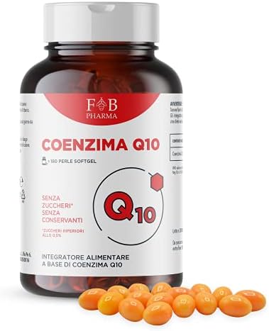 FB PHARMA - COENZIMA Q10 - 180 perle in soft gel di q10 coenzima 120mg ubichinone . per pelle, ossa e articolazioni - Formula studiata in Italia