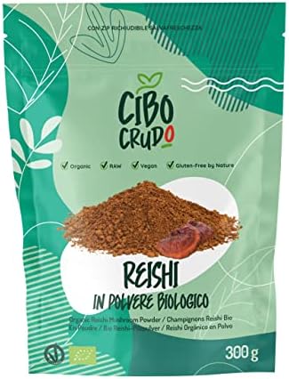 Reishi Ganoderma Lucidum Puro e Bio in Polvere - 300g. Fungo Reishi Biologico Essiccato al Sole e Macinato a Basse Temperature. Funghi medicinali Fonte di Antiossidanti.