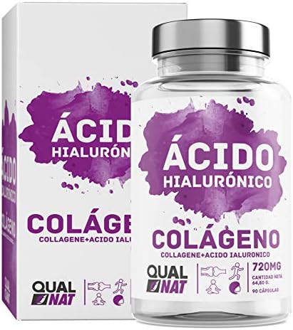 Collagene marino con acido ialuronico - Collagene con vitamina C e zinco per contribuire a migliorare l'elasticità e la salute delle ossa e delle articolazioni - 90 capsule- Qualnat