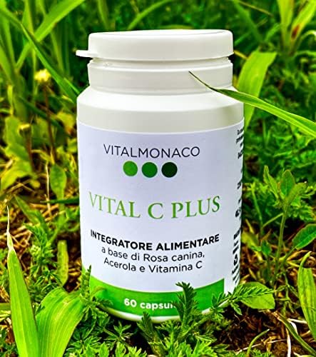 Vital C Plus, Vitamina C Naturale, Derivata da Acerola e Rosa Canina. Ottimo antiossidante, plus per difese immunitarie