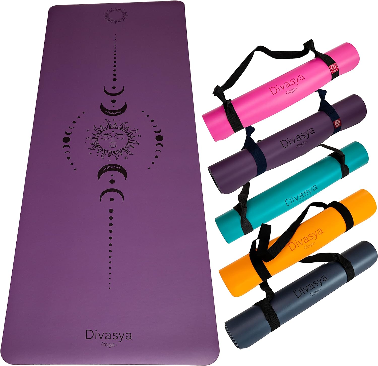 DIVASYA Tappetino yoga: superficie antiscivolo in vera gomma