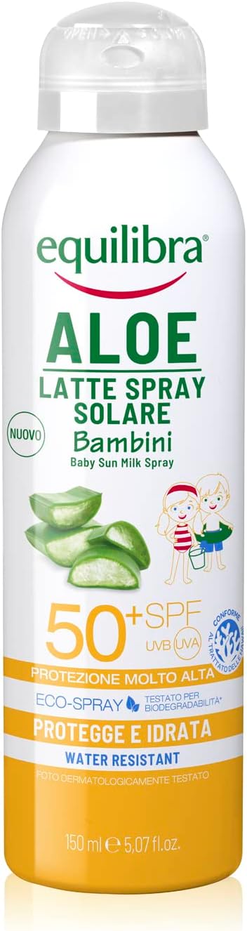 Equilibra Solari, Aloe Latte Spray Solare Bambini Spf 50+,