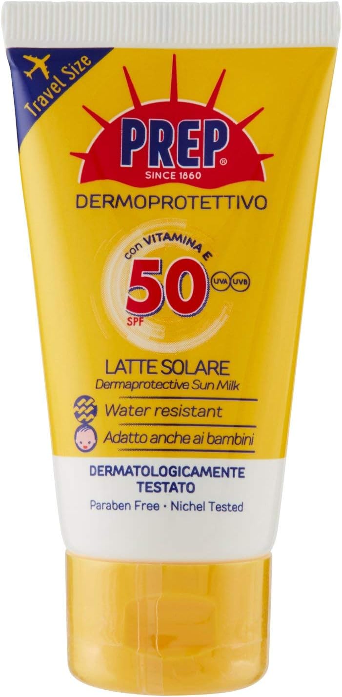 PREP, Latte Solare Dermoprotettivo SPF 50, Protezione Solare