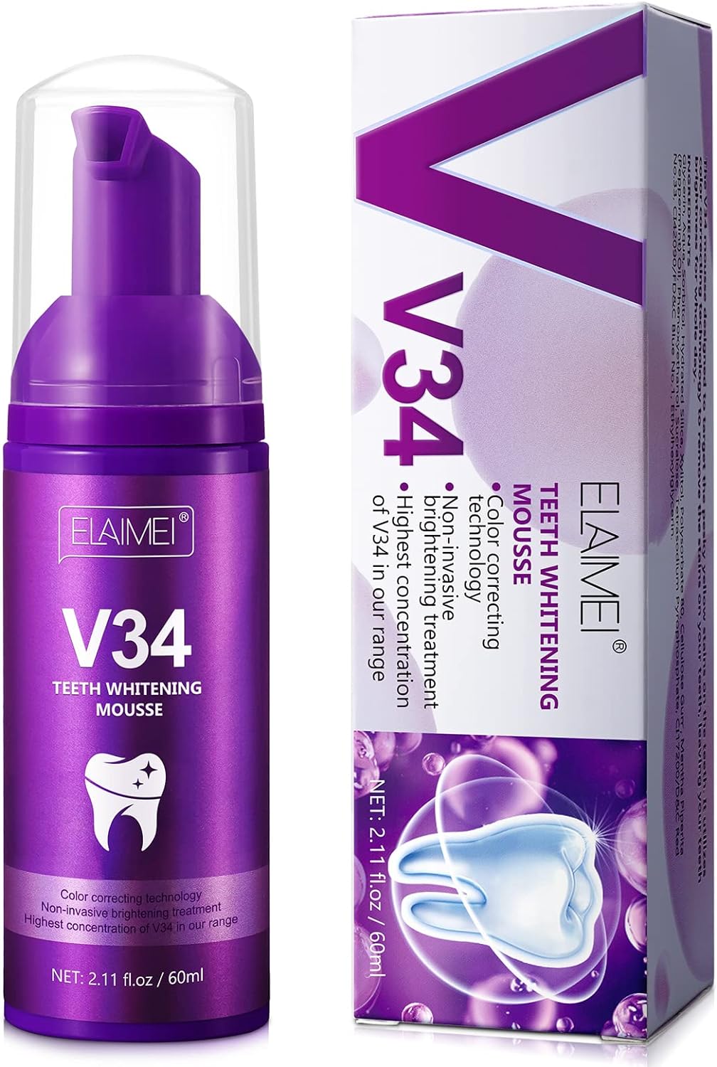 V34 PURPLE TEETH BRIGHTENING-dentifricio viola denti