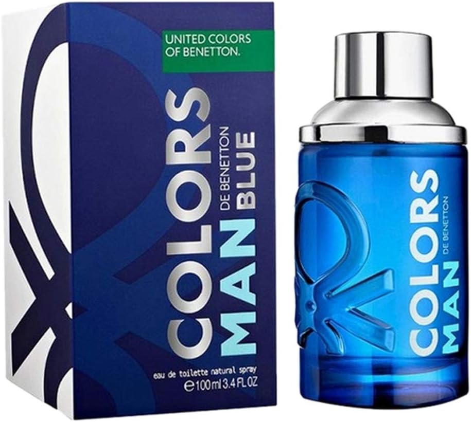 United Colors of Benetton, Blue from United Colors, Eau de Toilette Spray per Uomini, Fragranza Fresca ed Agrumata con Limone, Tequila, Coriandolo, Anguria e Note Marine - 100 ml