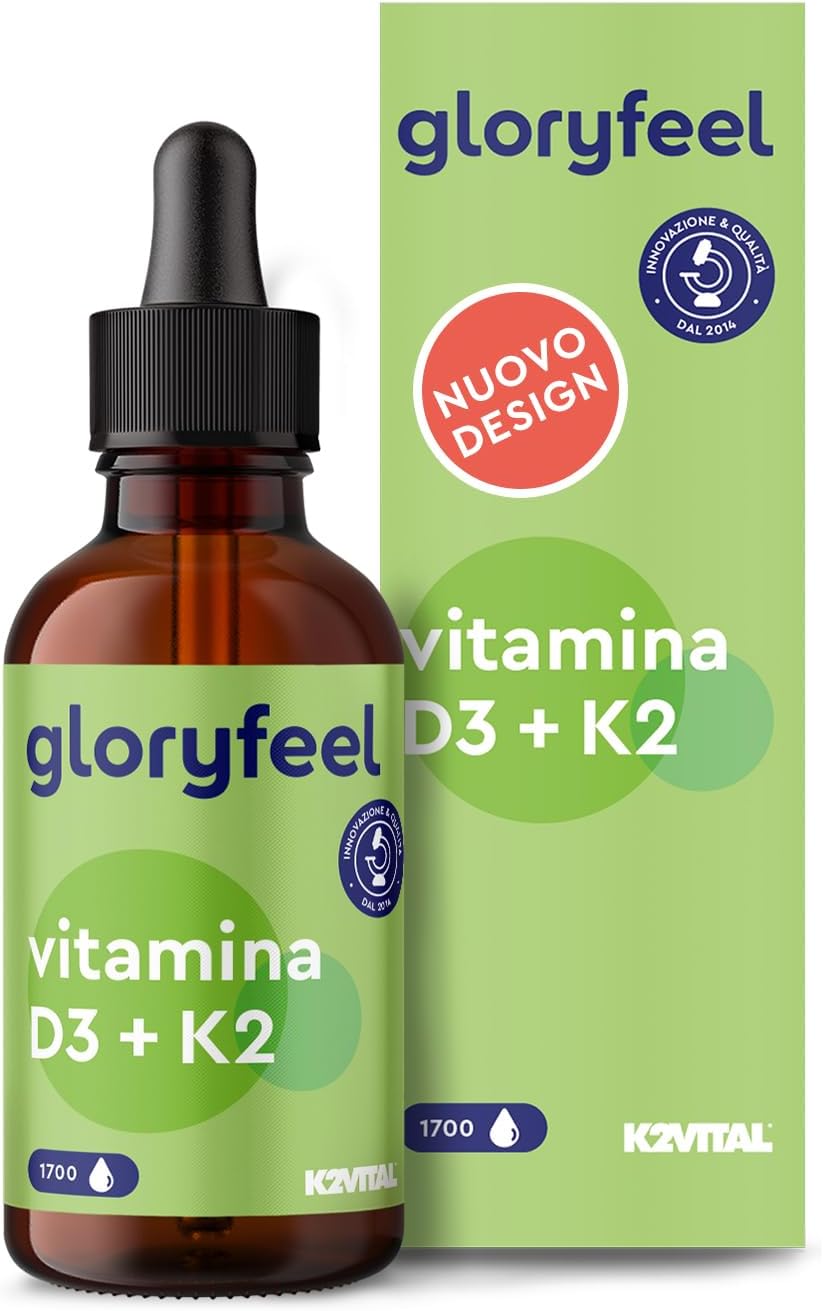 Vitamina D3 K2 50ml in Gocce, Colecalciferolo 1000 UI per