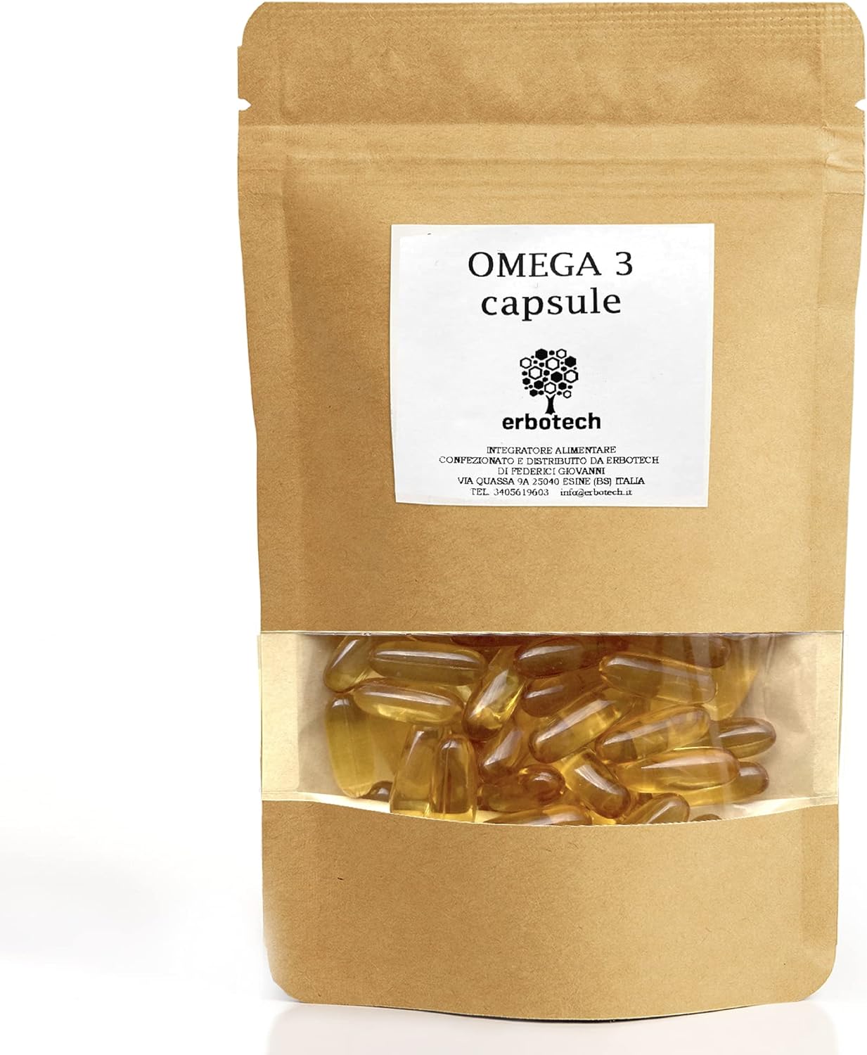 ERBOTECH Omega 3 in Capsule, Confezione da 100 g, circa 70