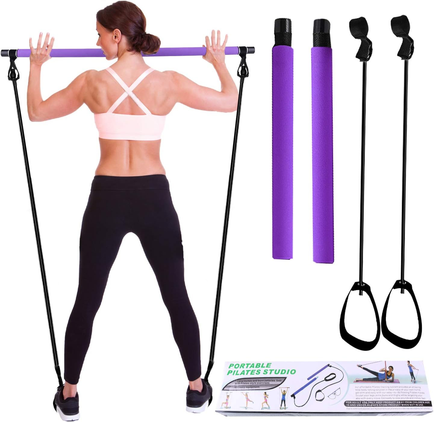 I-WILL Kit Barra per Pilates con Fascia di Resistenza,