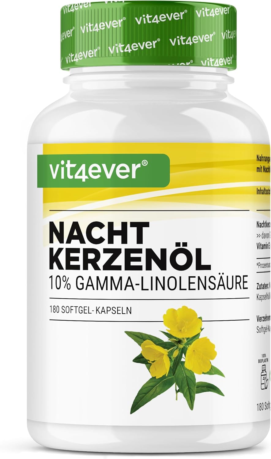 Olio di enotera - 180 capsule - Altamente dosato con 2000 mg