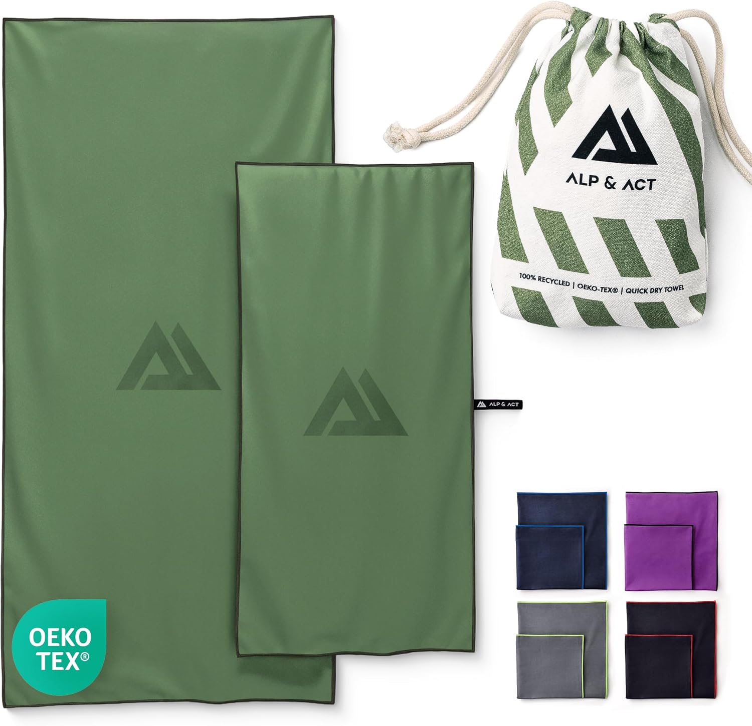 ALP & ACT Microfibre Towel Set of 2 – 100% Recycled