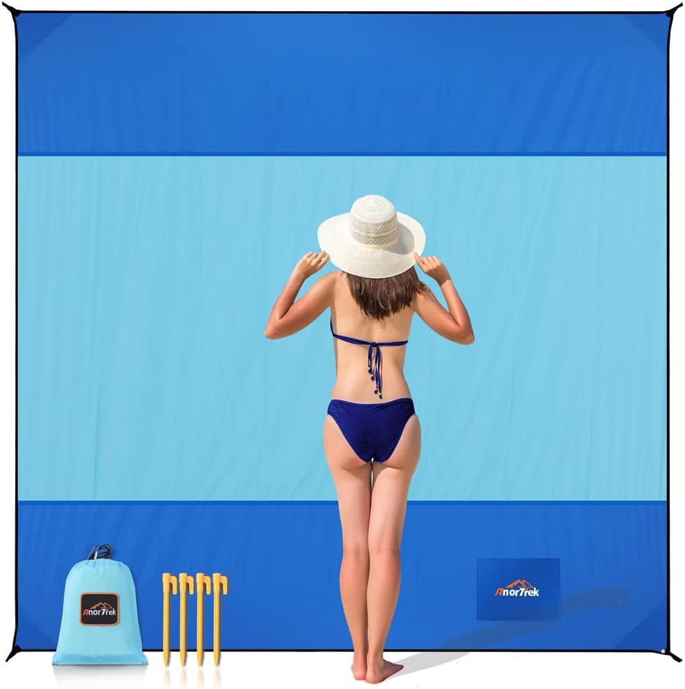 AnorTrek Sandless Beach Towel, Large Waterproof Beach Towel,