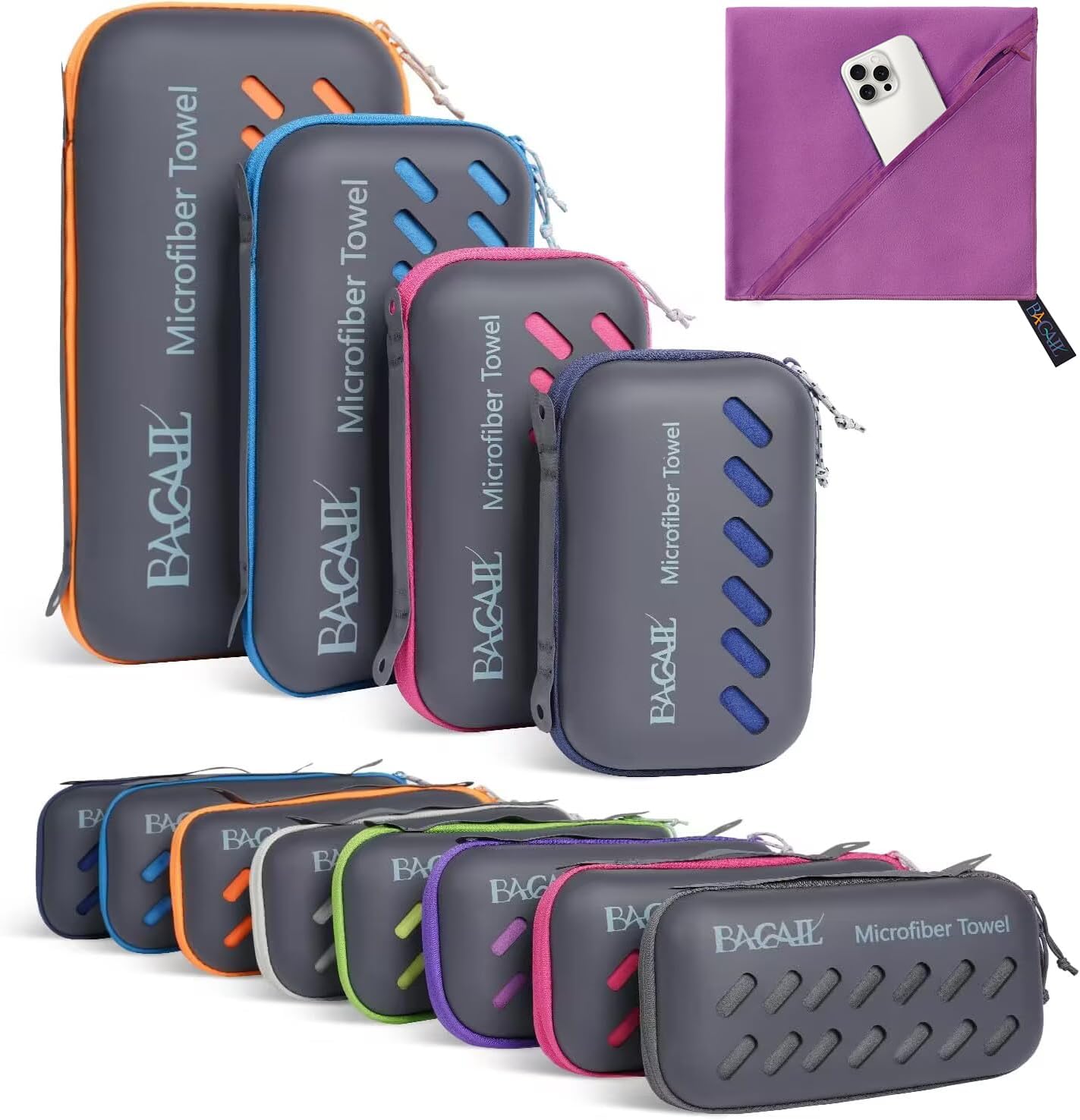 BAGAIL Microfibre Travel Towel, Bath Towel and Beach Towel,