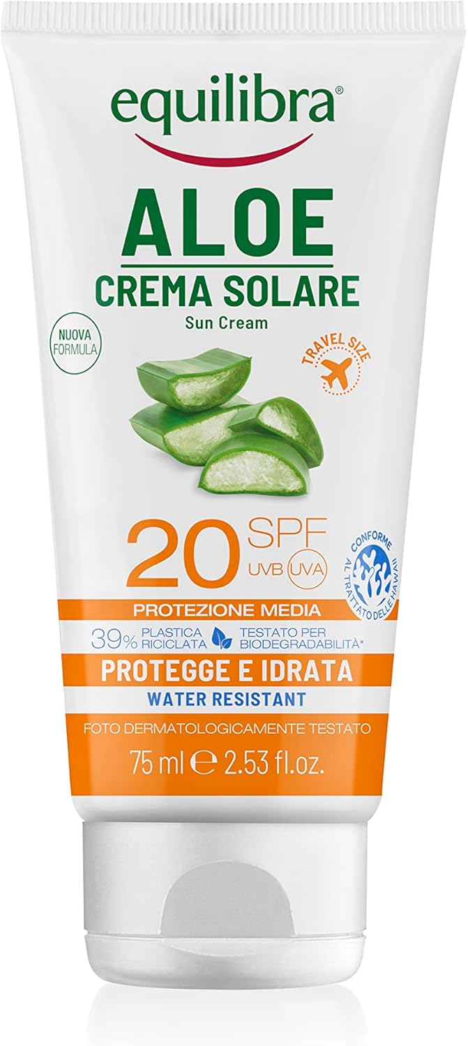 Equilibra Solari, Aloe Crema Solare SPF20 Travel Size, a