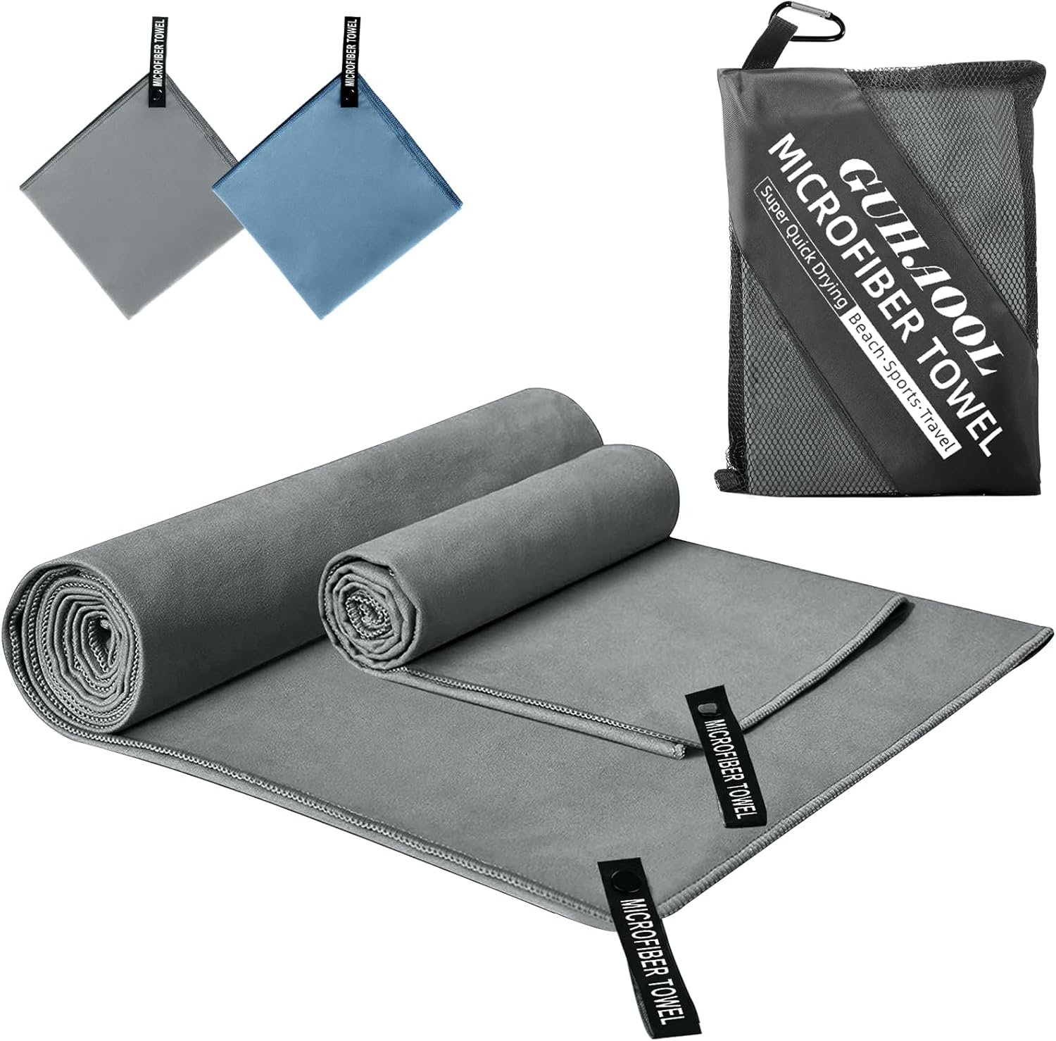 GUHAOOL Microfibre Towel, Microfibre Towel, 2 Set | 180 x 80