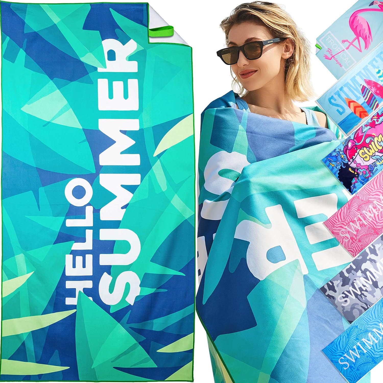 LEcylankEr Large Beach Towel, 180 x 90 cm, Microfibre Beach