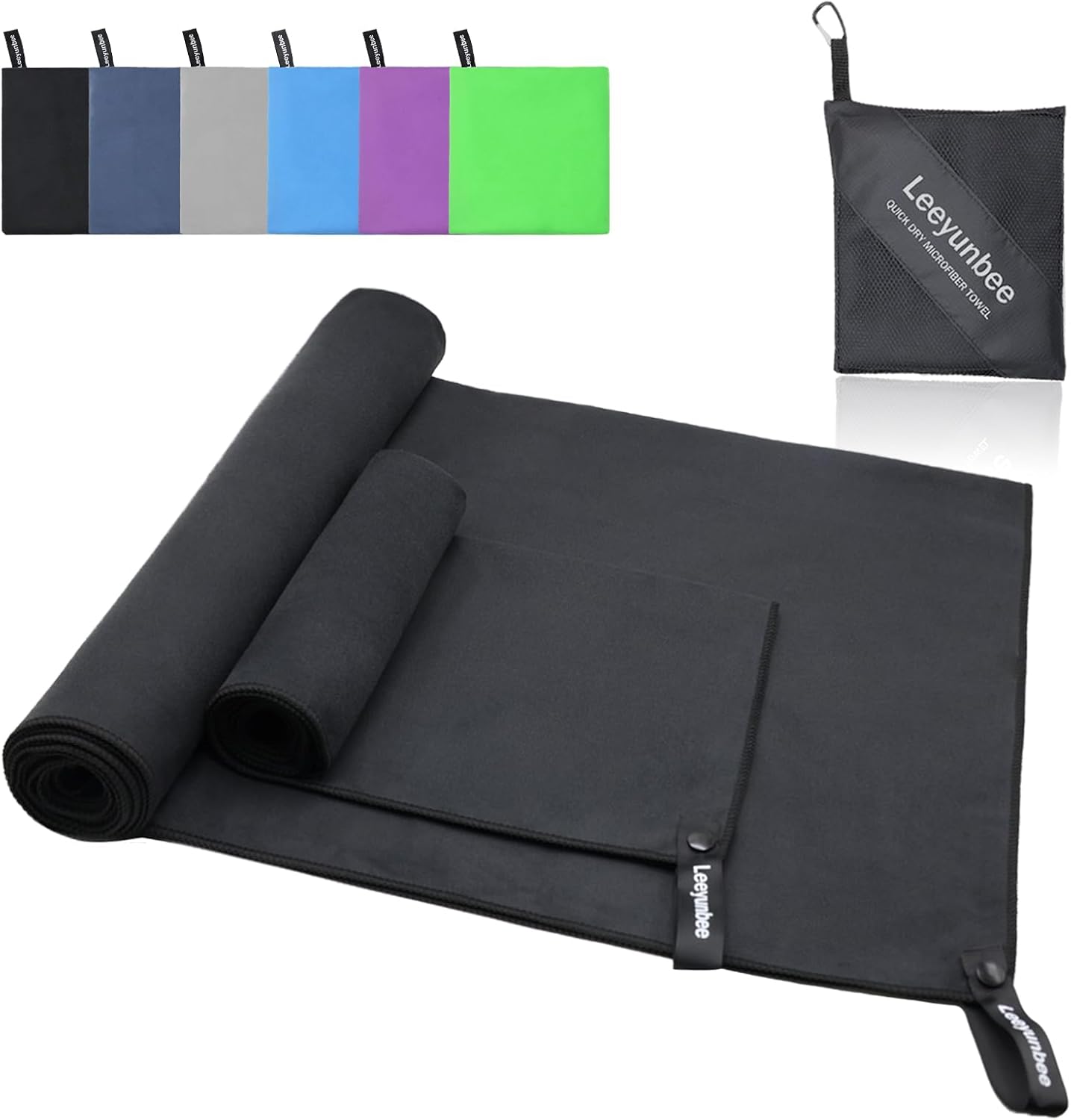 Leeyunbee Microfibre Towel Set of 2, 160 x 80 cm Microfibre