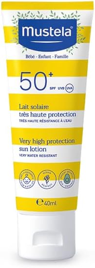 Mustela Sun Milk SPF 50, Face, Body, with Avocado Perseose,