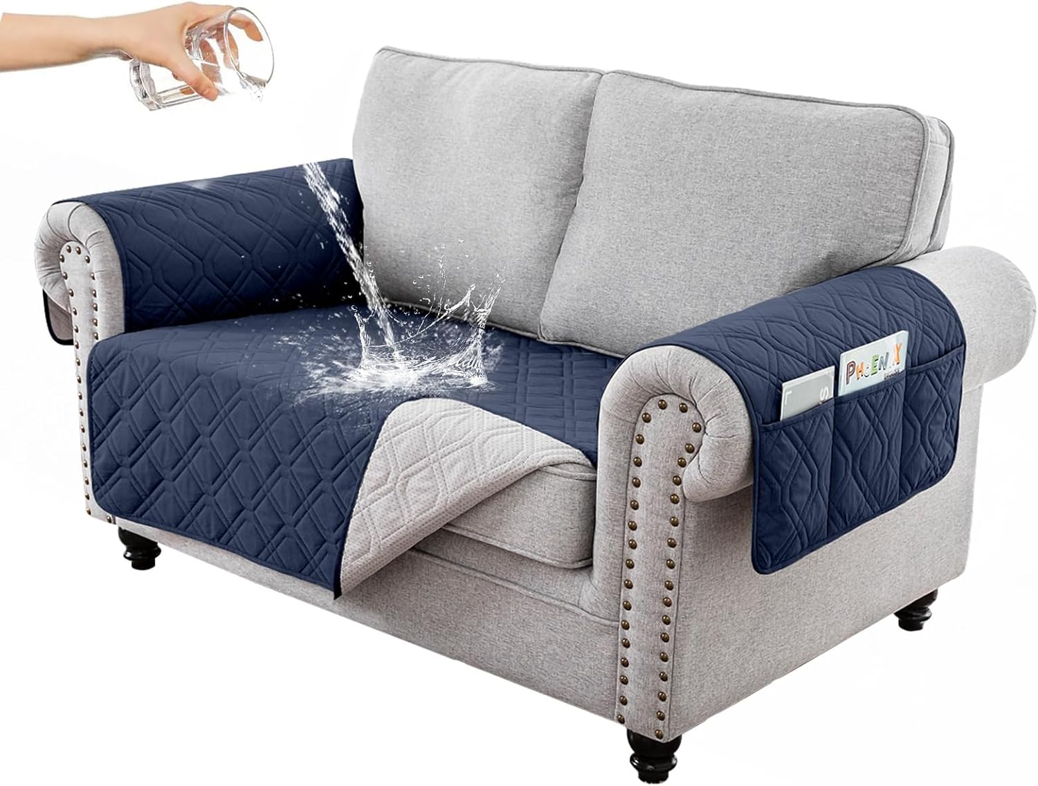 RAPRAP 100% Waterproof Sofa Cover with Side Pockets Sofa