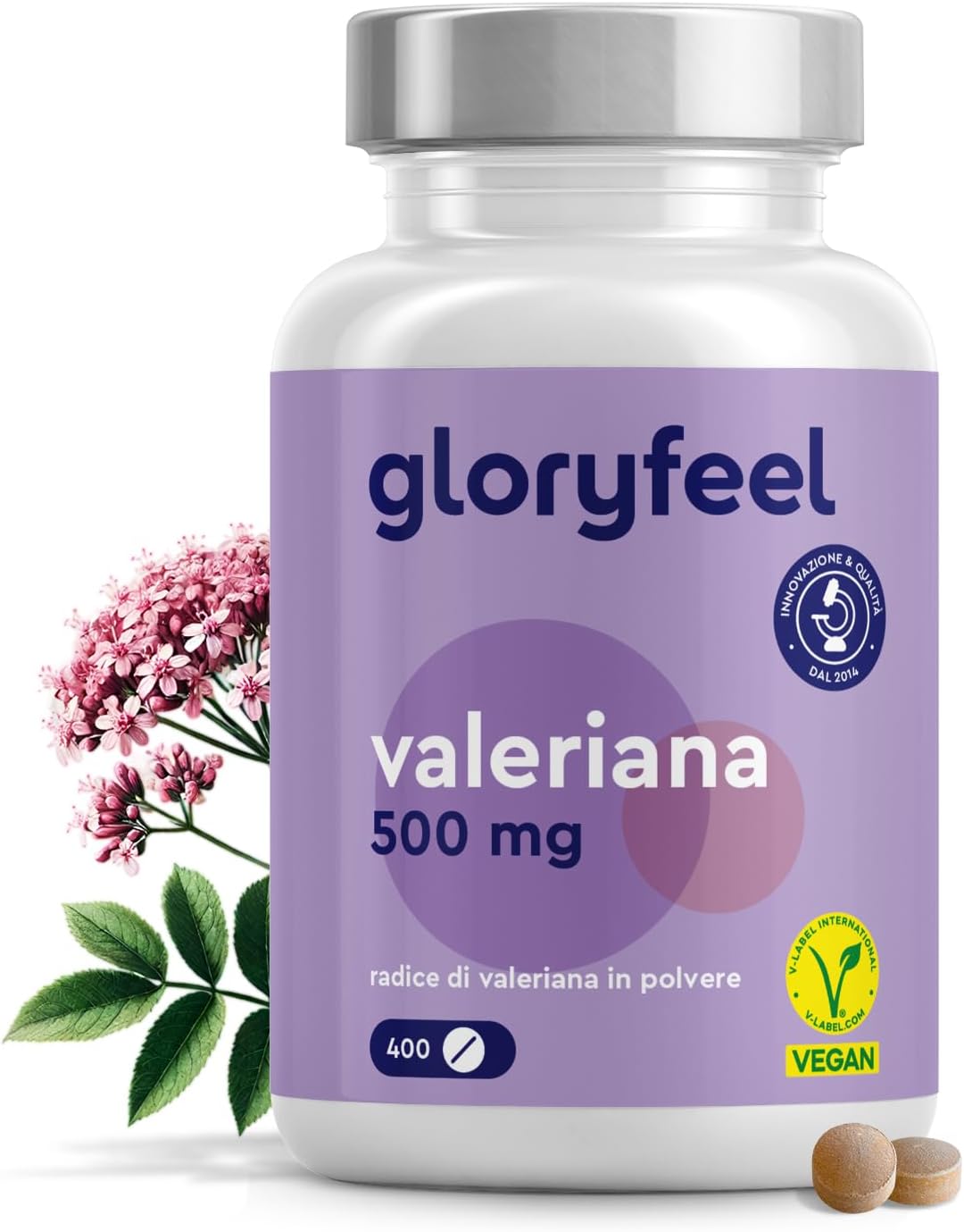 Valeriana Forte Supplement, 500mg Pure Valerian Root per