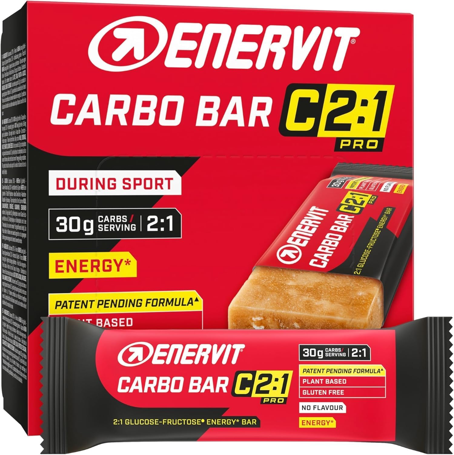 Enervit, Carbo Bar C2:1PRO No Flavour Energy Bars, 30g Carbo