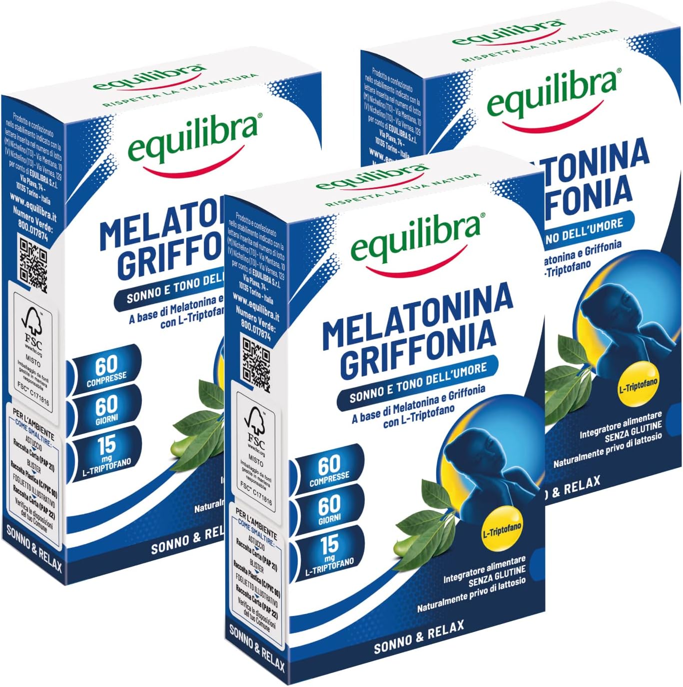 Equilibra Dietary Supplements, Melatonin + Griffonia,