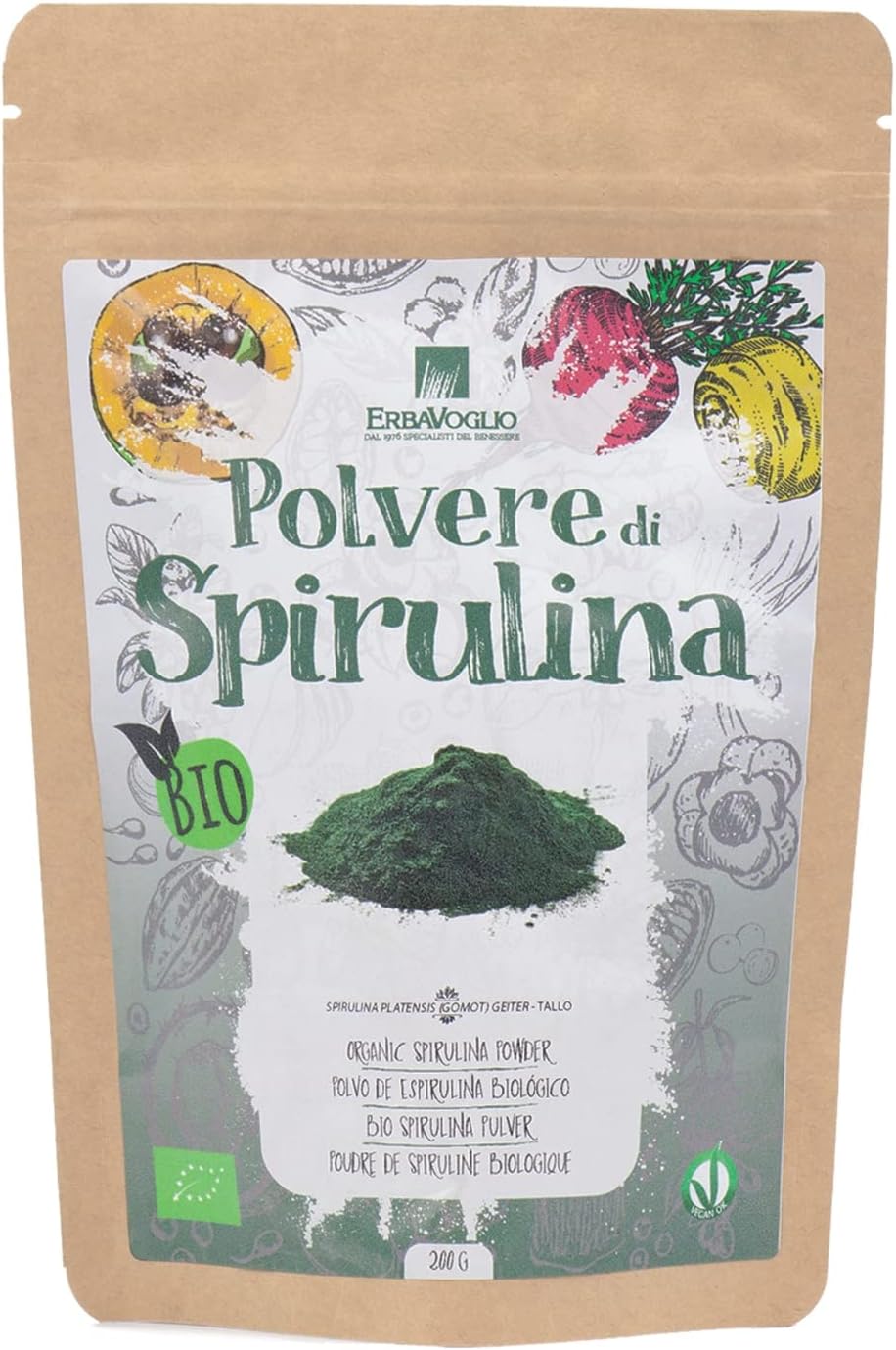 Erbavoglio Organic Spirulina Powder - 200g - Organic Food - 1 Erbavoglio Organic Spirulina Powder - 200g - Organic Food -