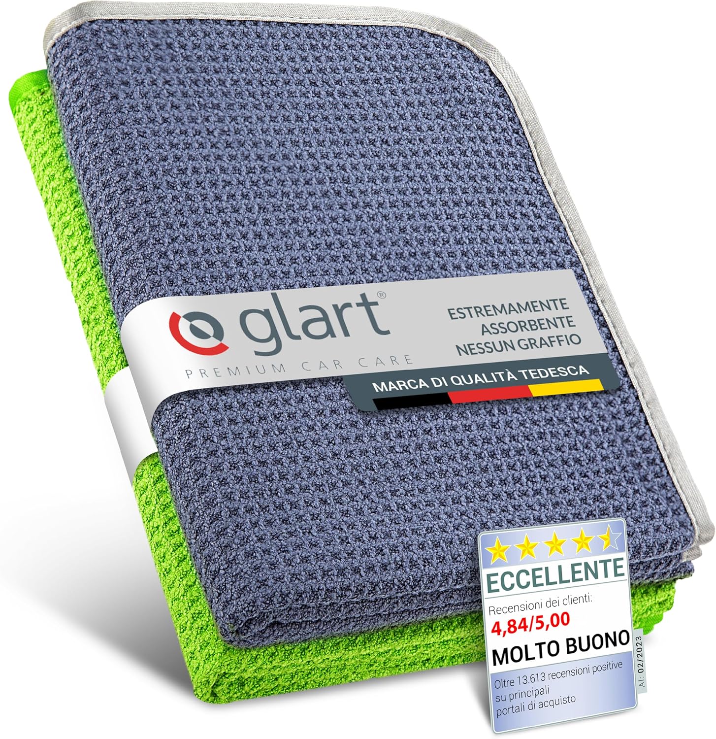 Glart 47TG Set of 2 Premium Microfibre Car Towels, 70 x 40