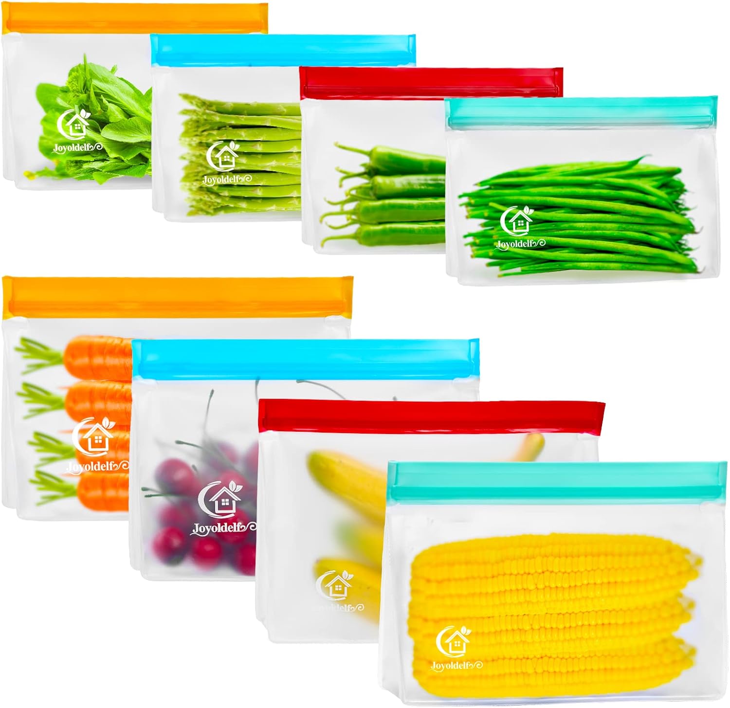 Joyoldelf 8 Pieces Bolsas Para Congelar Alimentos de