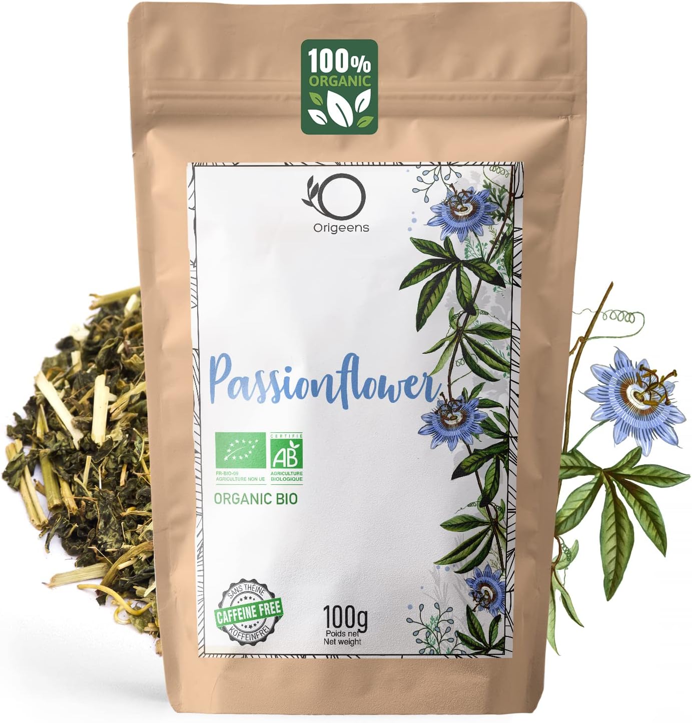 ORIGEENS Organic Passiflora Herbal Tea 100 g | Herbal Tea 1 ORIGEENS Organic Passiflora Herbal Tea 100 g | Herbal Tea