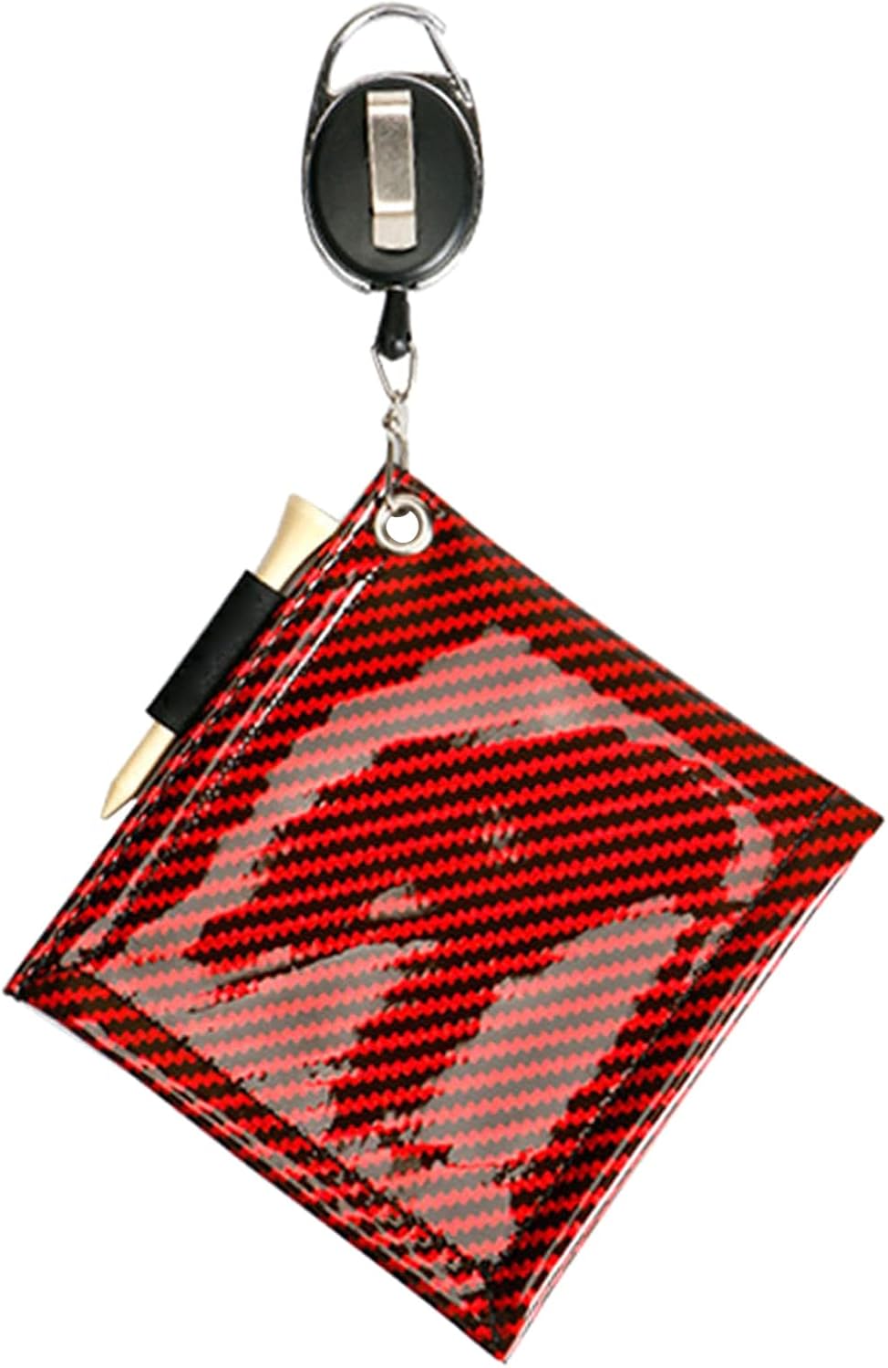 PU Surface Square Waterproof Towel with Retractable Keychain