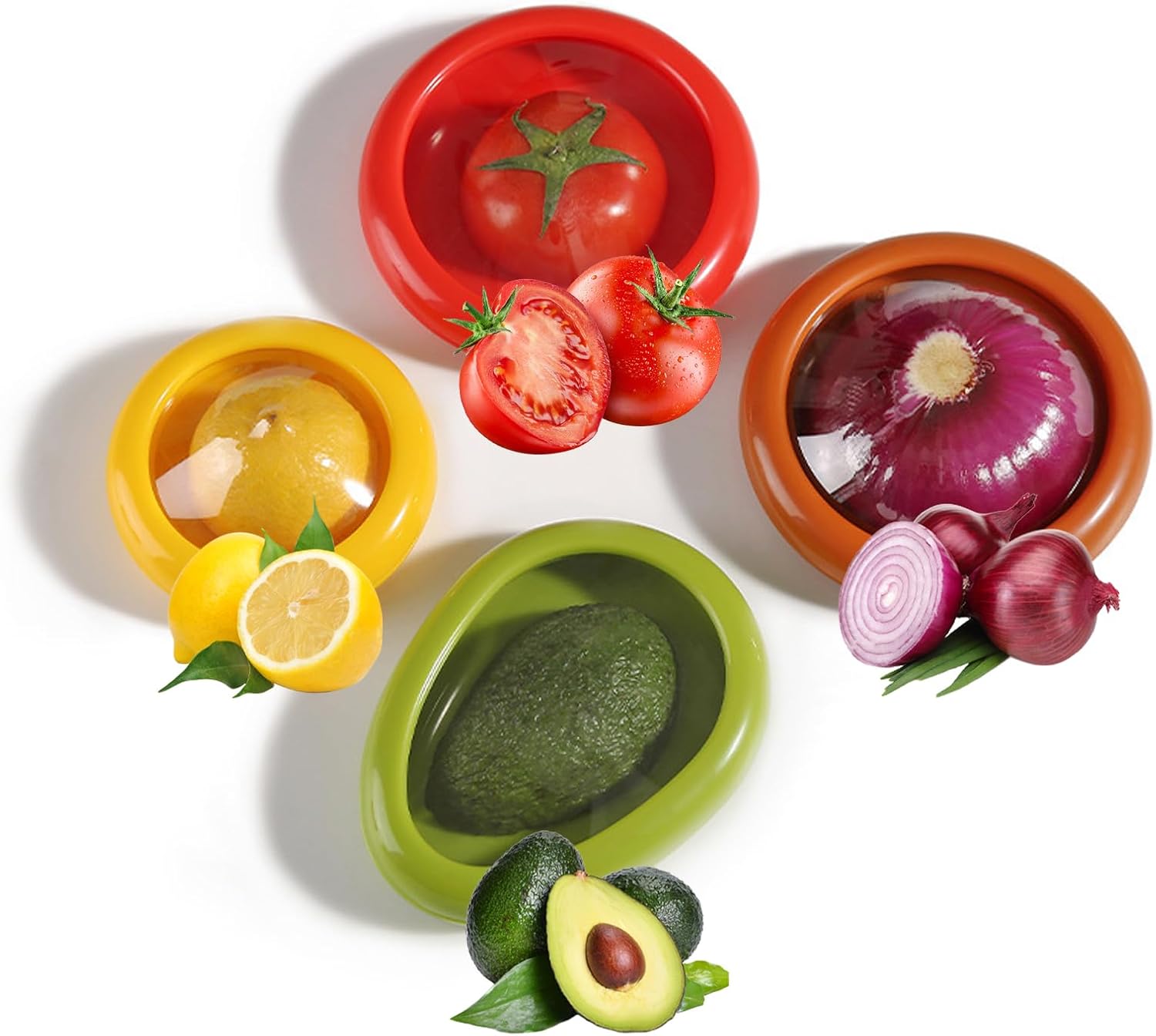 Set of 4 Reusable Silicone Fruit and Vegetable Containers,