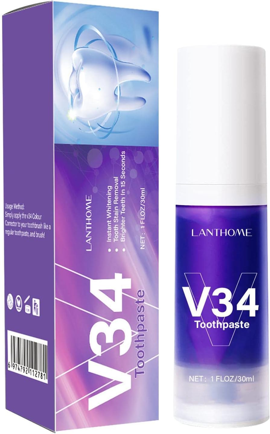 V34 Color Corrector Toothpaste 30ml Purple Teeth Whitening 1 V34 Color Corrector Toothpaste 30ml Purple Teeth Whitening
