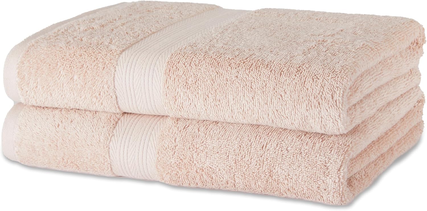 Amazon Basics Set of 2 Bath Towels, 100% Organic Cotton, 1 Amazon Basics Set of 2 Bath Towels, 100% Organic Cotton,