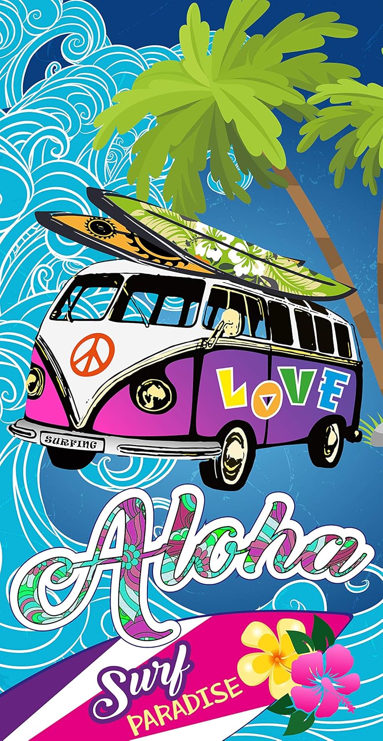 Miracle Home. 15073 Aloha Microfibre Beach Towel, 1 Miracle Home. 15073 Aloha Microfibre Beach Towel,