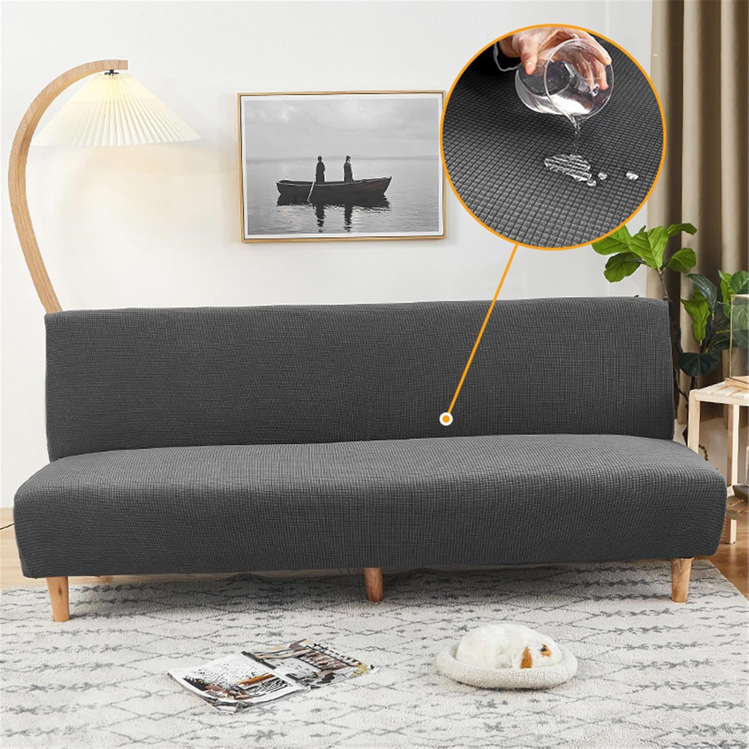 Sofa Cover without Armrests 2 3 Seater Stretch Jacquard